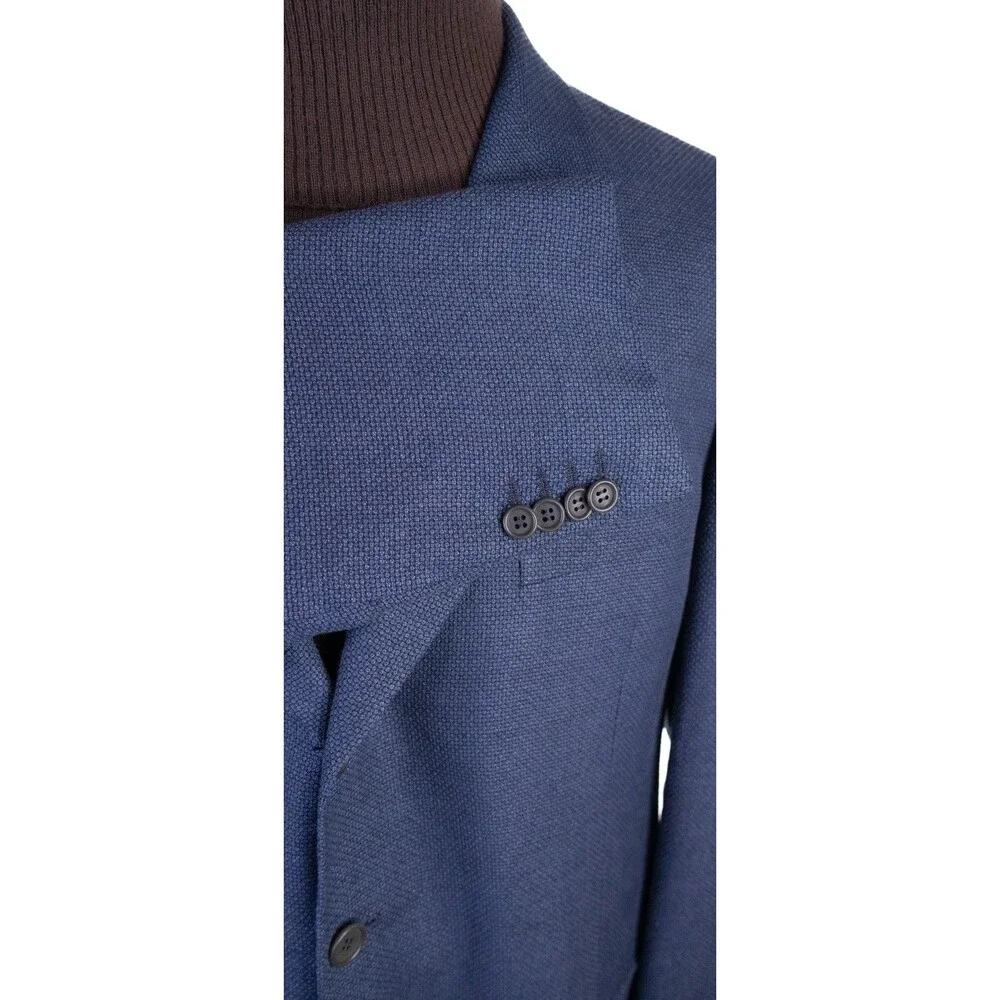Giorgio Armani Blazer Sport Coat Sz 44L Blue Wool Three Button Jacket